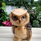 Vintage porcelain owl pen holder desk antique art thai benjarong decor