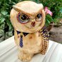 Vintage porcelain owl pen holder desk antique art thai benjarong decor