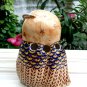 Vintage porcelain owl pen holder desk antique art thai benjarong decor