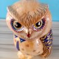 Vintage porcelain owl pen holder desk antique art thai benjarong decor