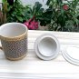 Antique porcelain coffee tea mug Nordic style of Thai benjarong handpaint  in silk box