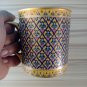 Antique porcelain coffee tea mug Nordic style of Thai benjarong handpaint  in silk box