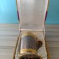 Antique porcelain coffee tea mug Nordic style of Thai benjarong handpaint  in silk box