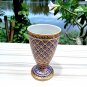 Antique wine glass porcelain dinnerware thai benjarong  paint in silk box