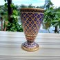Antique wine glass porcelain dinnerware thai benjarong  paint in silk box
