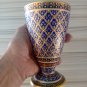 Antique wine glass porcelain dinnerware thai benjarong  paint in silk box