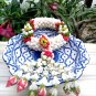 Vintageâ flowerâ garlandâ  thaiâ malaiâ clayâ & antique ceramicâ tray gift,decor