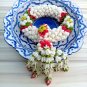 Vintageâ flowerâ garlandâ  thaiâ malaiâ clayâ & antique ceramicâ tray gift,decor