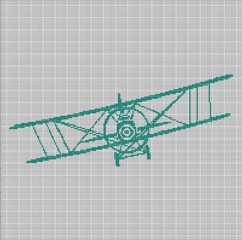 Airplane silhouette cross stitch pattern in pdf