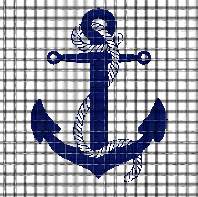 Anchor silhouette cross stitch pattern in pdf