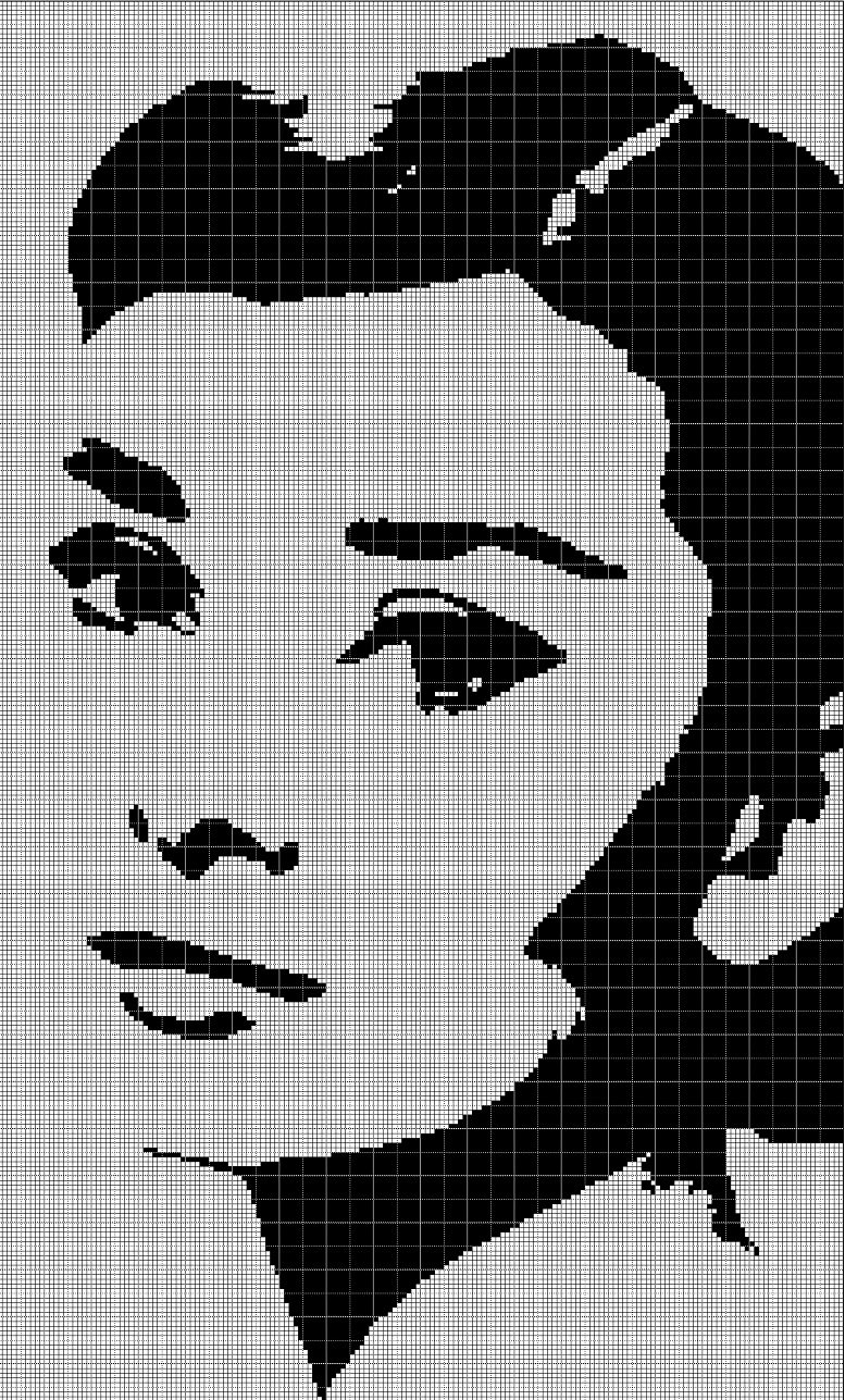 Audrey Hepburn silhouette cross stitch pattern in pdf