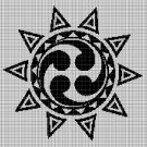 Aztec sun silhouette cross stitch pattern in pdf