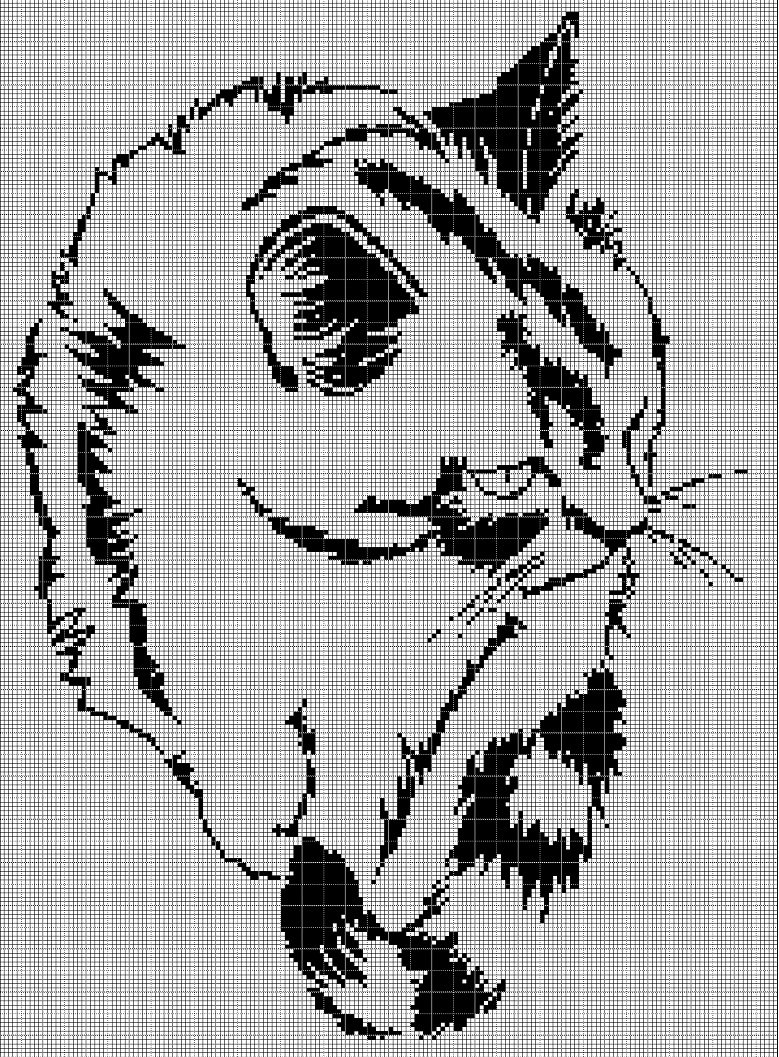 Cat 2 silhouette cross stitch pattern in pdf