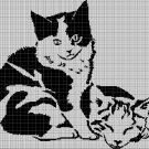 Cats silhouette cross stitch pattern in pdf