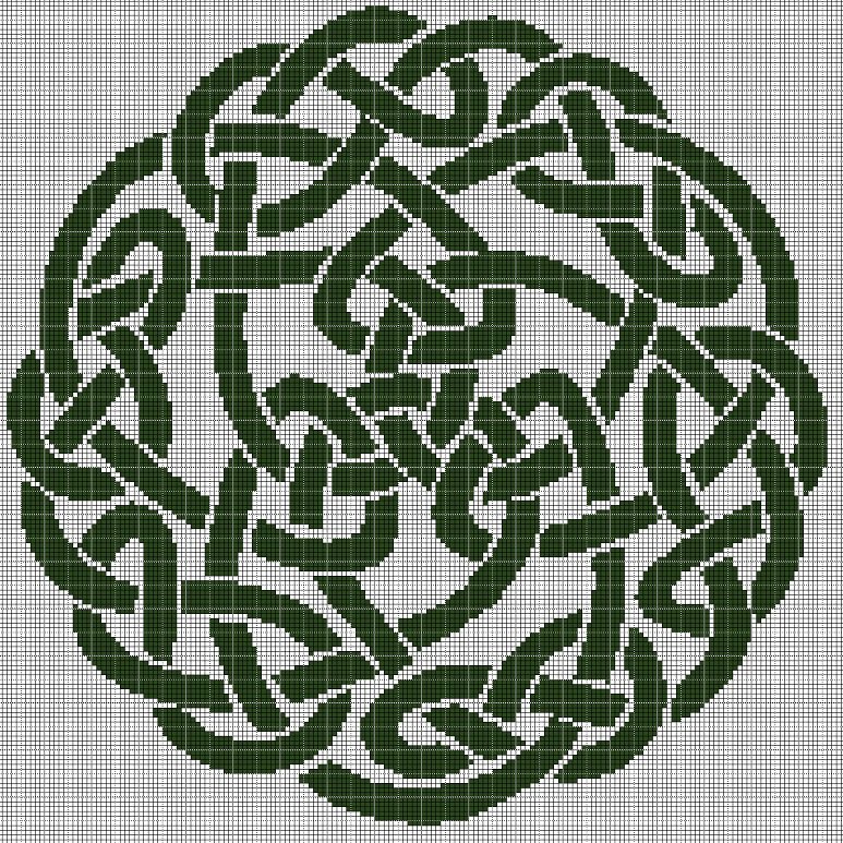 Celtic Knot silhouette cross stitch pattern in pdf