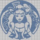 Cinderella silhouette cross stitch pattern in pdf