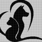 Love Pets silhouette cross stitch pattern in pdf
