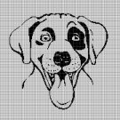 Dog head silhouette cross stitch pattern in pdf