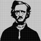 Edgar Allan Poe silhouette cross stitch pattern in pdf