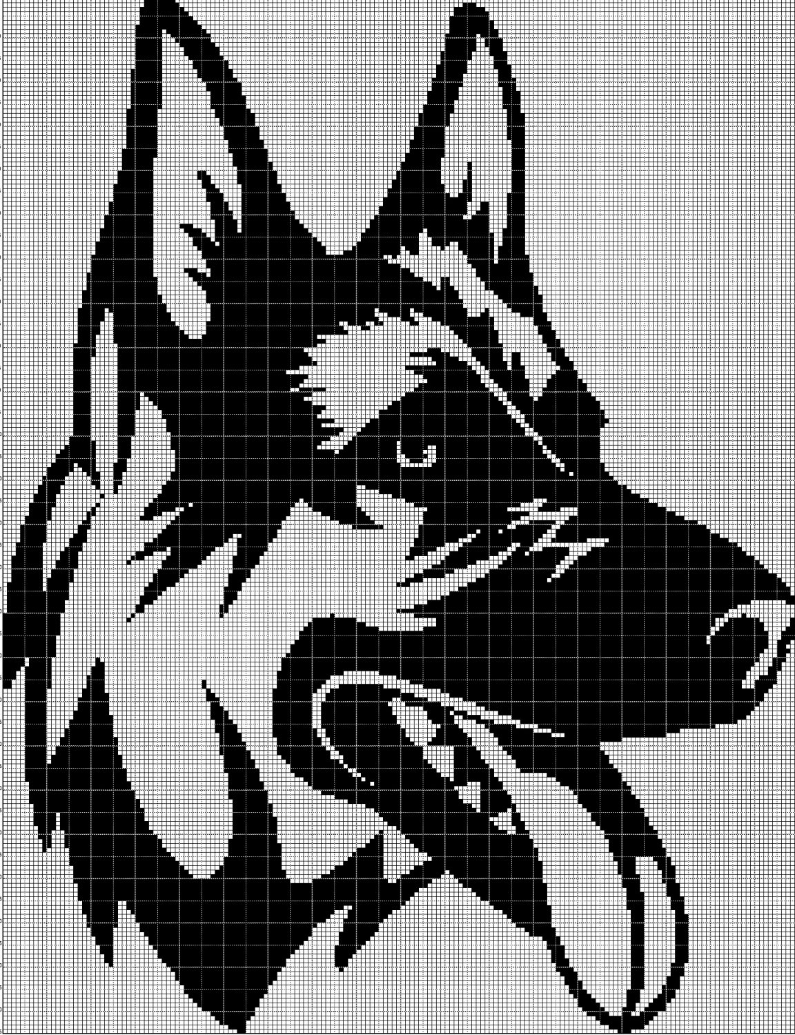German Shepherd head silhouette cross stitch pattern in pdf