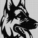 German Shepherd head silhouette cross stitch pattern in pdf