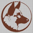 German Shepherd head 2 silhouette cross stitch pattern in pdf