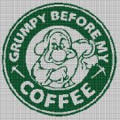 Grumpy coffee silhouette cross stitch pattern in pdf