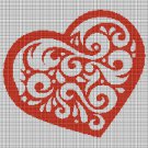 Heart silhouette cross stitch pattern in pdf