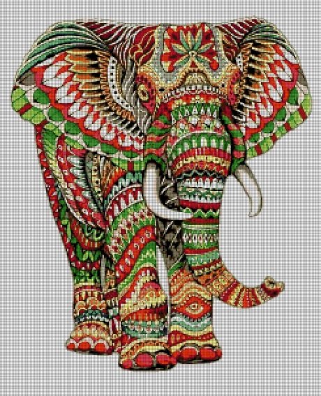 Elephant DMC cross stitch pattern in pdf DMC