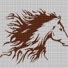 Horse head silhouette cross stitch pattern in pdf