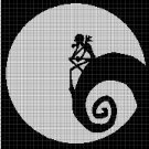 Jack Skellington silhouette cross stitch pattern in pdf