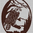 Landscape with eagle silhouette cross stitch pattern in pdf