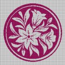Lilies silhouette cross stitch pattern in pdf