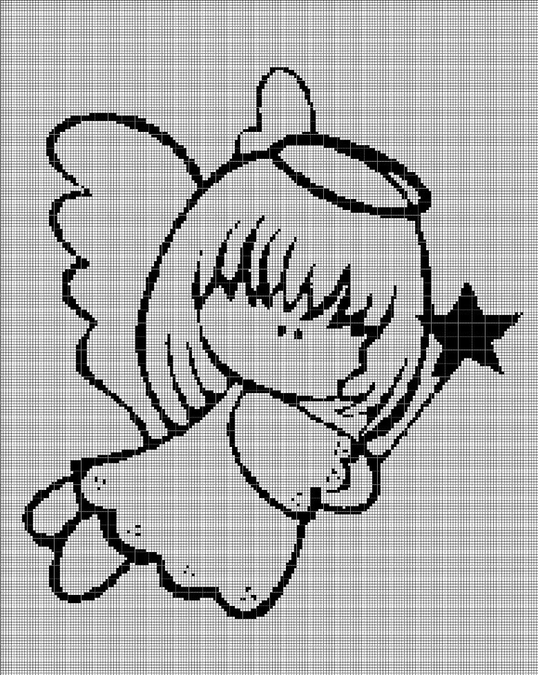 Little Angel silhouette cross stitch pattern in pdf