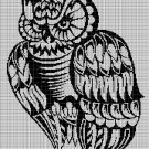 Forest owl silhouette cross stitch pattern in pdf