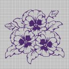 Pansy silhouette cross stitch pattern in pdf