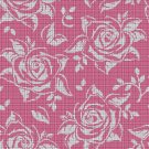 Pink roses silhouette cross stitch pattern in pdf