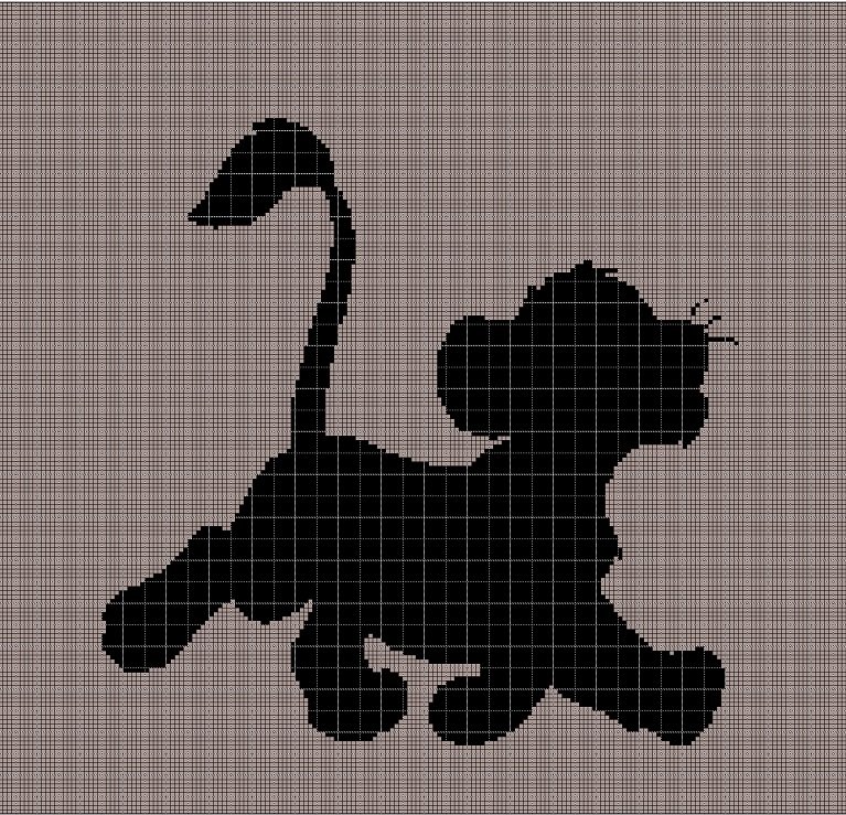 Simba silhouette cross stitch pattern in pdf