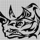 Tribal rhino head silhouette cross stitch pattern in pdf
