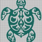 Tribal turtle silhouette cross stitch pattern in pdf