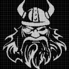 Viking head silhouette cross stitch pattern in pdf