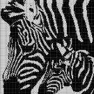 Zebra Mom and baby silhouette cross stitch pattern in pdf