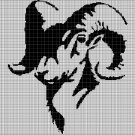 Aries head silhouette cross stitch pattern in pdf