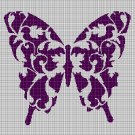 Art butterfly 4 silhouette cross stitch pattern in pdf