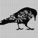 Art raven silhouette cross stitch pattern in pdf