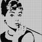Audrey Hepburn 2 silhouette cross stitch pattern in pdf
