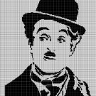 Charlie Chaplin silhouette cross stitch pattern in pdf