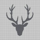 Deer head 3 silhouette cross stitch pattern in pdf