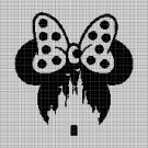 Disney Castle in Minnie head silhouette cross stitch pattern in pdf