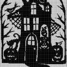 Ghost house silhouette cross stitch pattern in pdf